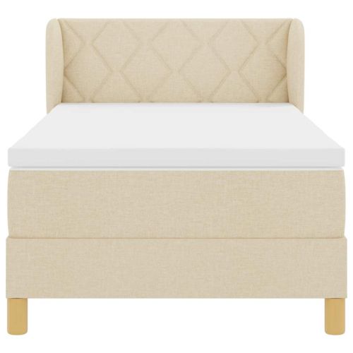 Легло с пружинирана основа с матрак Крем 100 x 200 cm текстил