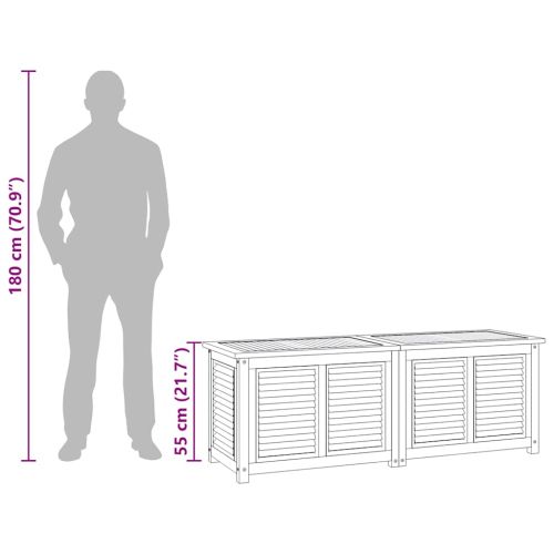 Градинска кутия за съхранение с чанта, 150x50x55 см, тик масив