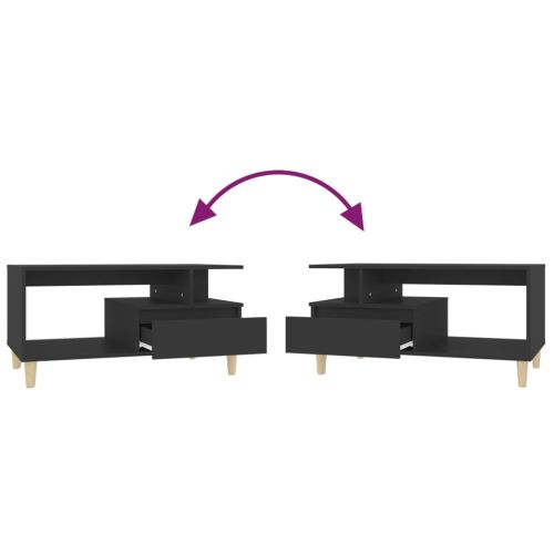 Маса за кафе, черна, 90x49x45 см, инженерно дърво