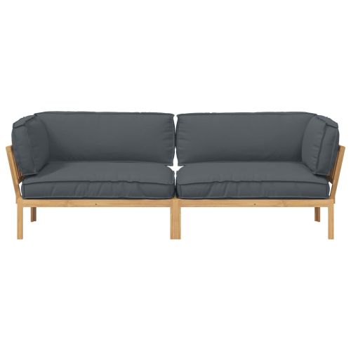 Комплект дивани 2 pcs Антрацит Солидно акациево дърво