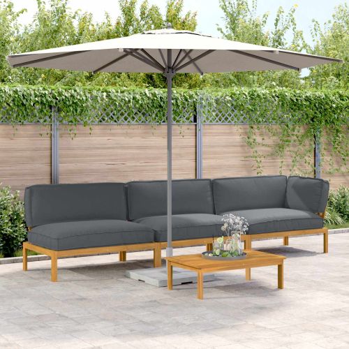 Комплект дивани 4 pcs Антрацит Солидно акациево дърво