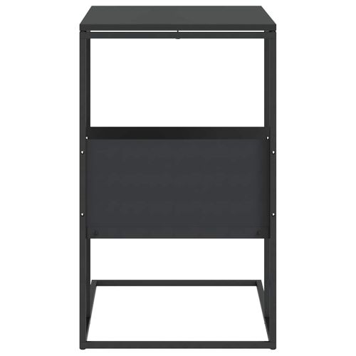 Странична маса, черна, 55x36x59,5 см, инженерно дърво