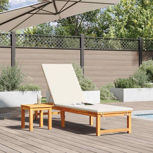 Шезлонг Кафяво 202 x 53 x 89 см Солидно акациево дърво