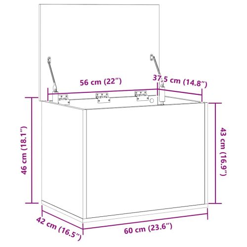 Кутия за съхранение Старо дърво 60 x 42 x 46 cm Инженерно дърво
