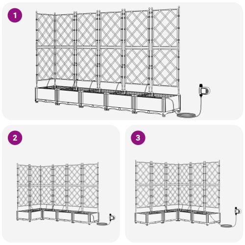 Градинска саксия 5 pcs Сив 120 x 120 x 126 см Пластмаса