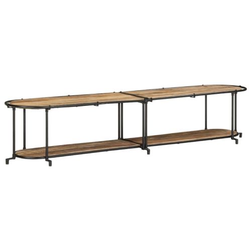 ТВ шкаф, 200x42x40 см, грубо мангово дърво масив