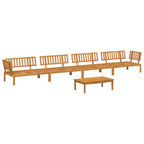 Комплект дивани 5 pcs Антрацит Солидно акациево дърво