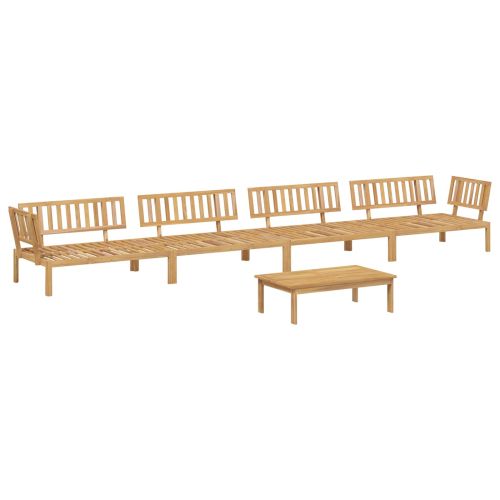 Комплект дивани 5 pcs Антрацит Солидно акациево дърво