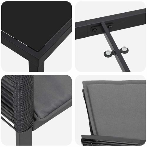 Комплект за хранене в градината 3 pcs Черно