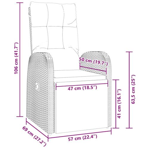 Комплект за хранене в градината 3 pcs Черно полиратан