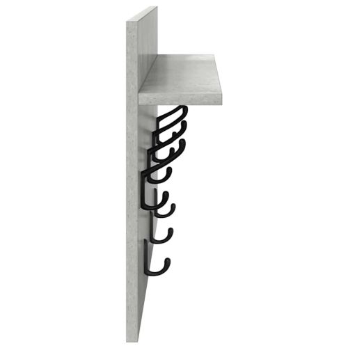 Стенен закачалка за палта с рафт Циментено сиво 60 x 40 x 12 cm