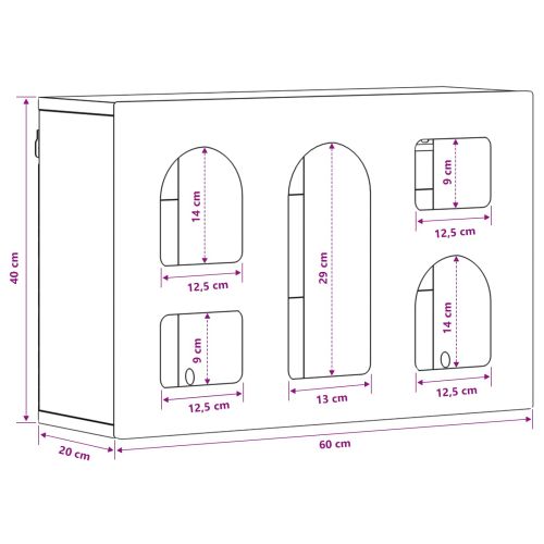 Висящ шкаф с рафт Сонома дъб 60 x 20 x 40 см Инженерно дърво