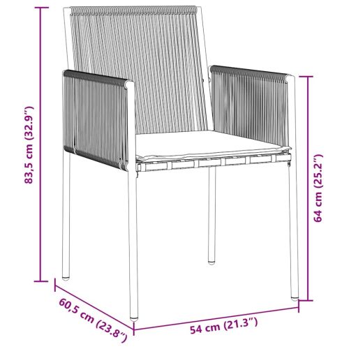 Комплект за хранене в градината 5 pcs Черно ПЕ ратан