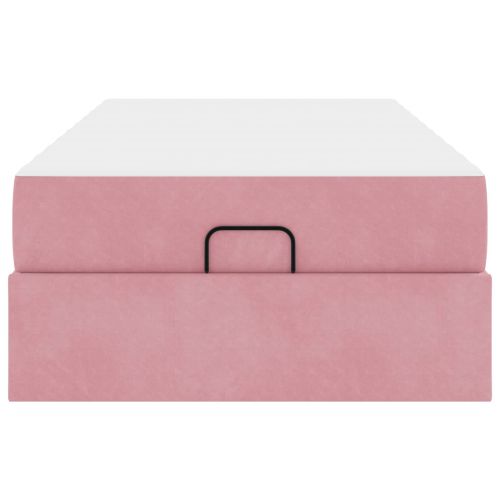 Рамка за легло с матрак 2 pcs Розово Кадифе