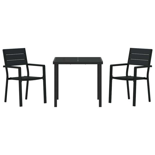 Комплект за хранене в градината 3 pcs Черно