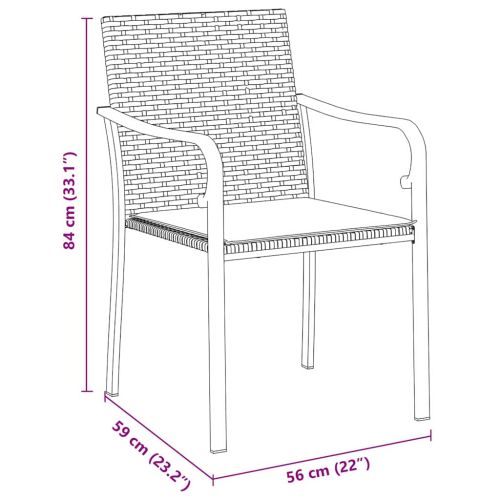 Комплект за хранене в градината 3 pcs Черен и Сив ПЕ ратан