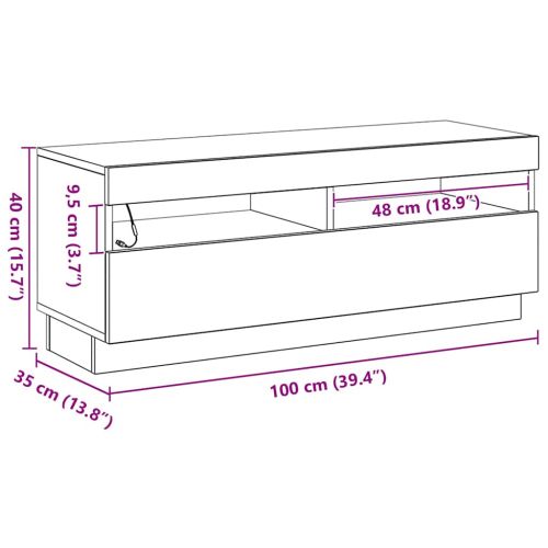 ТВ шкаф Черния дъб 100 x 35 x 40 см Инженерно дърво