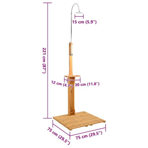 Дървен градински душ