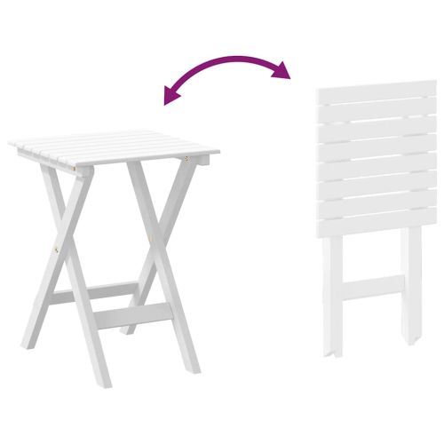 Странична масичка, сгъваема, бяла, масивна топола