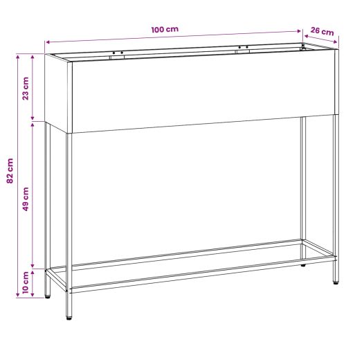 Повдигната градинска саксия Сребрист 100 x 26 x 82 см