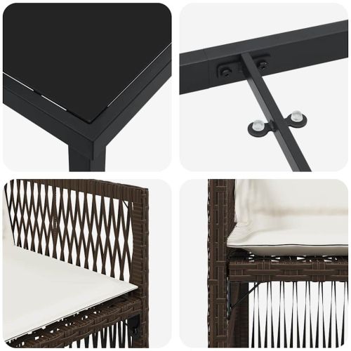 Комплект за хранене в градината 5 pcs Кафяво