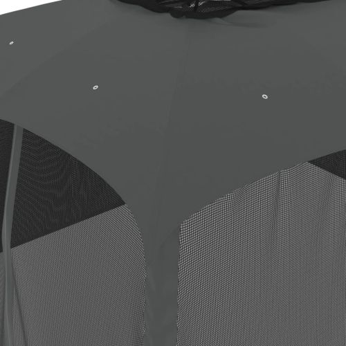 Шатра двоен покрив и стени мрежа антрацит 3,93x2,93 м стомана