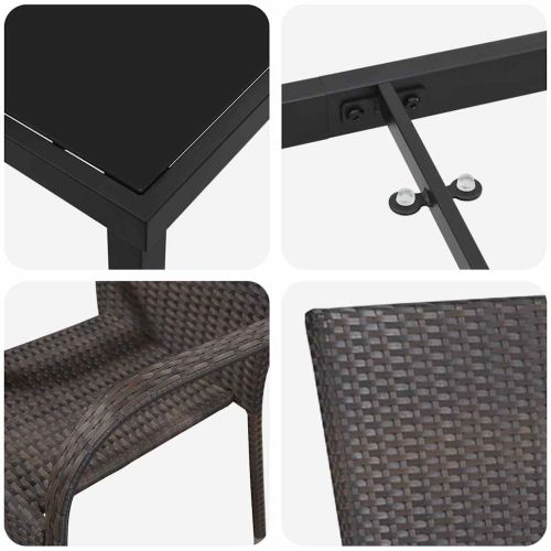 Комплект за хранене в градината 5 pcs Кафяво