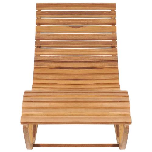 Люлеещ се шезлонг с шалте, тиково дърво масив