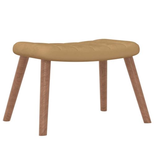 Люлеещ се стол с табуретка, кафяв, кадифе