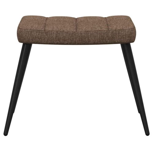 Релаксиращ стол с табуретка, кафяв, плат