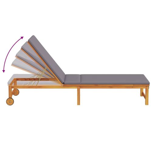 Шезлонг 2 pcs Кафяво Солидно акациево дърво