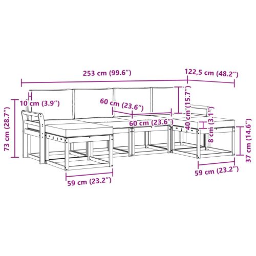 Комплект дивани за открито 6 pcs Естествено и светло сиво