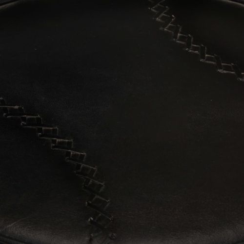 Бар табуретки, 2 бр, черни, естествена козя кожа