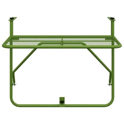 Балконска масичка, зелена, 60x40 см, стомана