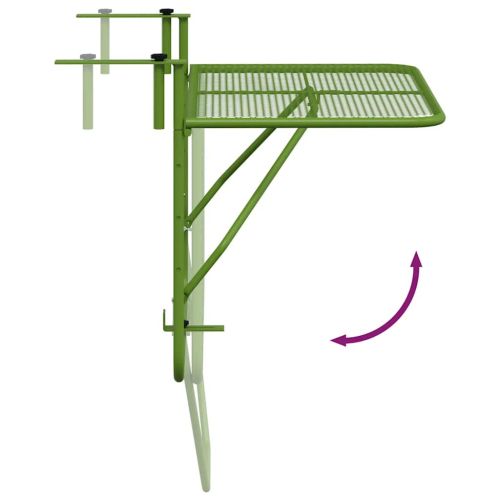 Балконска масичка, зелена, 60x40 см, стомана