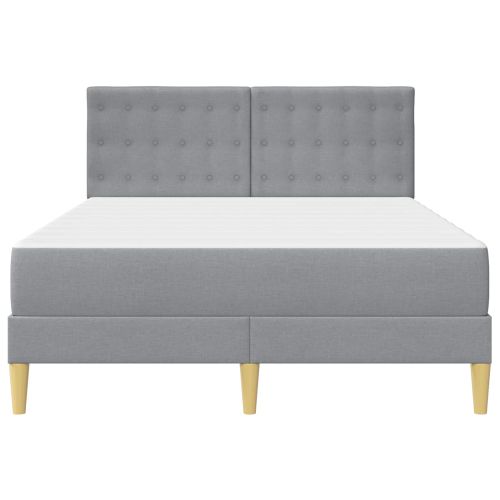 Рамка за легло с матрак Светлосиво 120 x 190 cm текстил