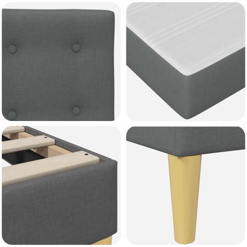 Рамка за легло с матрак Тъмен сив 120 x 190 cm текстил