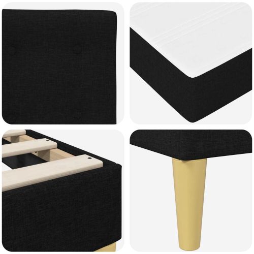 Рамка за легло с матрак с таблото Черен 120 x 190 cm текстил