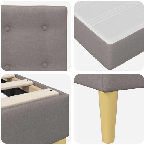 Рамка за легло с матрак с таблото Таупе 120 x 190 cm текстил