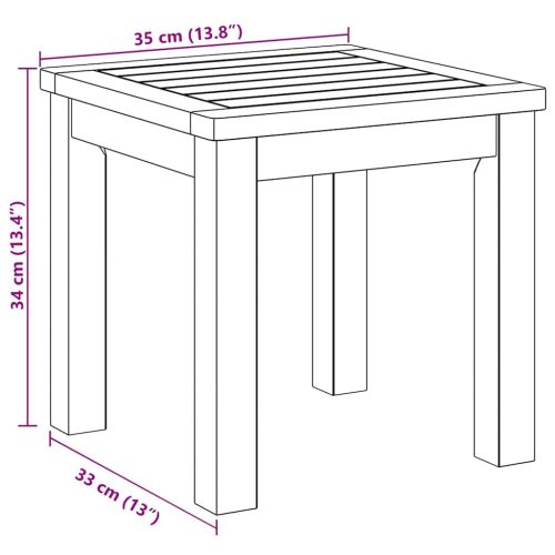 Странична маса Натурален маслен 35 x 35 x 34 см