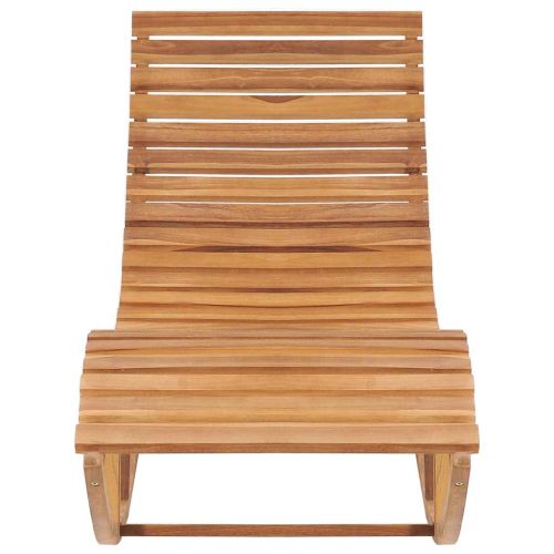 Люлеещ се шезлонг с шалте, тиково дърво масив