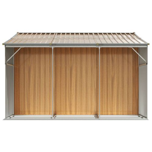 Градинска барака светлокафяв 277x279x179 см поцинкована стомана