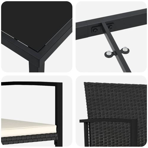 Комплект за хранене в градината 3 pcs Черно