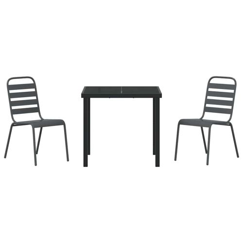 Комплект за хранене в градината 3 pcs Антрацит