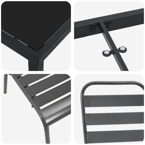 Комплект за хранене в градината 3 pcs Антрацит