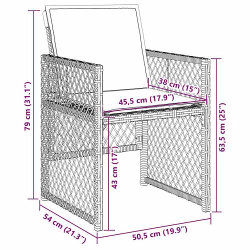 Комплект за хранене в градината 5 pcs Черно полиратан