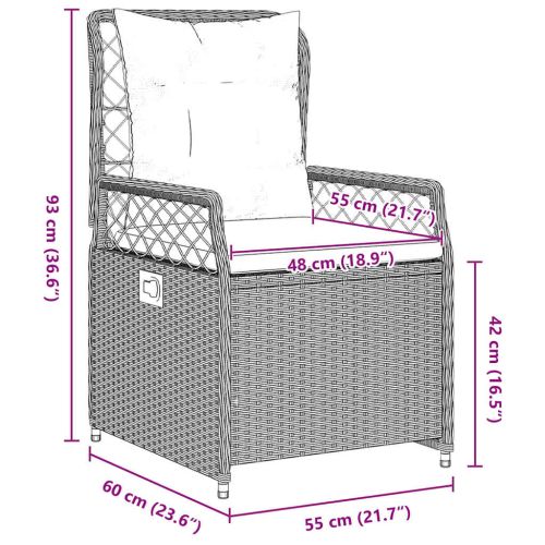 Комплект за хранене в градината 3 pcs Светлосиво полиратан