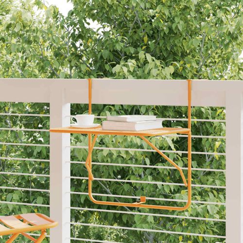 Балконска масичка, жълта, 60x40 см, стомана