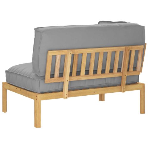 Комплект дивани Сив 133 x 92 x 69 см Солидно акациево дърво