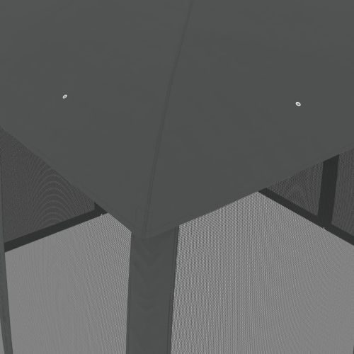 Шатра двоен покрив и стени мрежа антрацит 2,93x2,93 м стомана